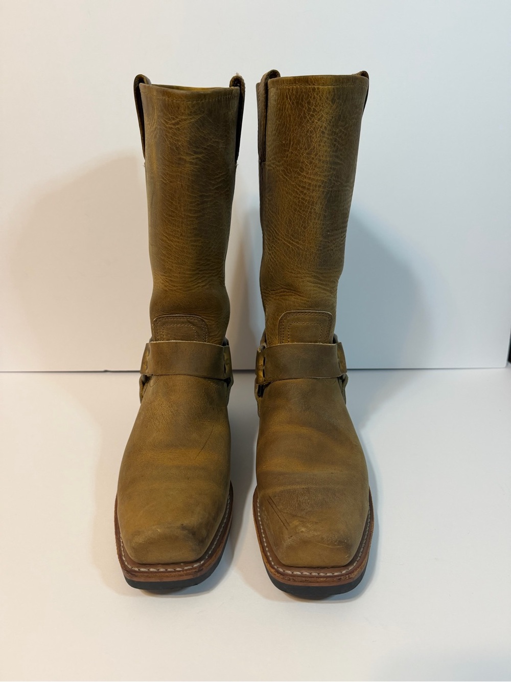 Frye Women's Leather Harness Western Boots US Size 9.5 brown distressed leather - Picture 3 of 13